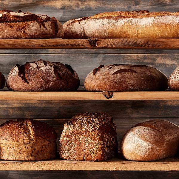 Close picture of bun and  bread