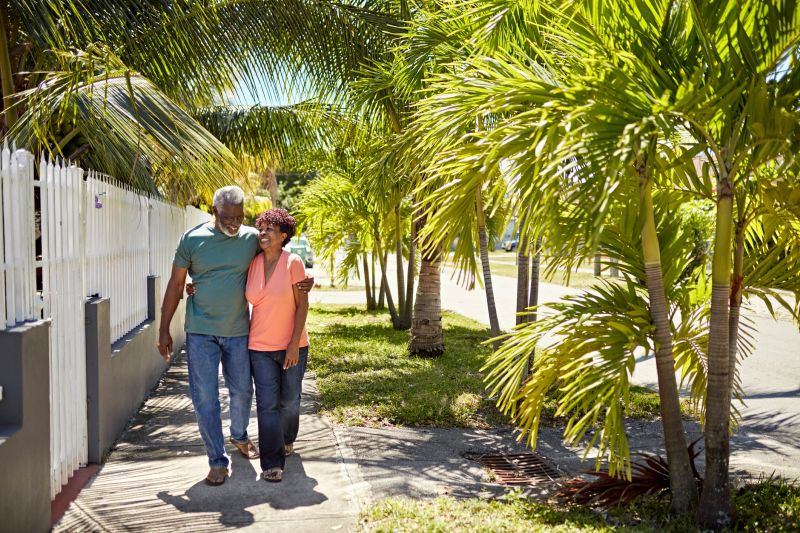 Happy couple enjoying retirement life in The Villages, Florida