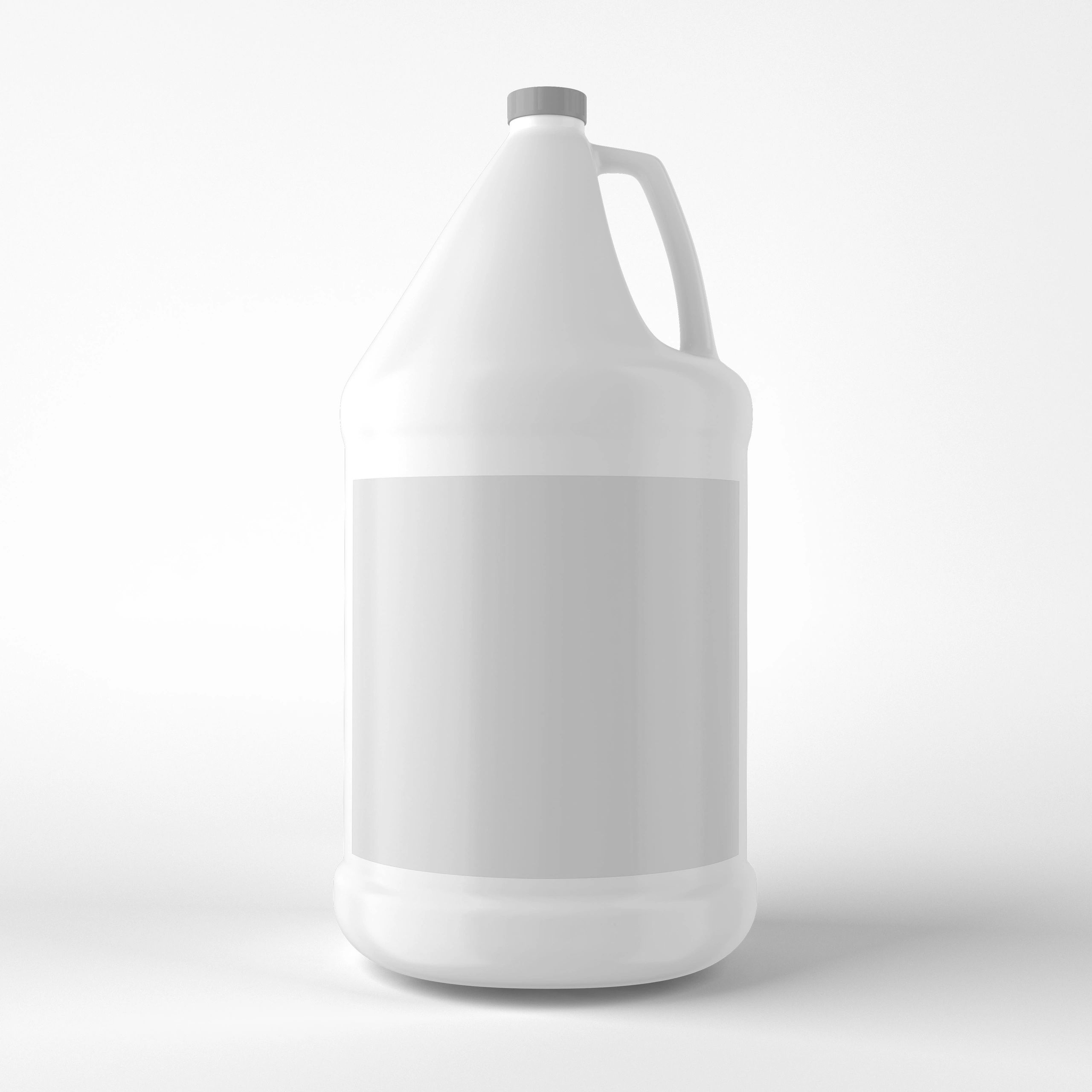 White gallon jug with a blue label and cap on a white background.