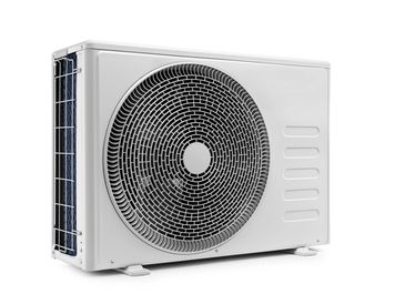 White air conditioner outdoor unit.