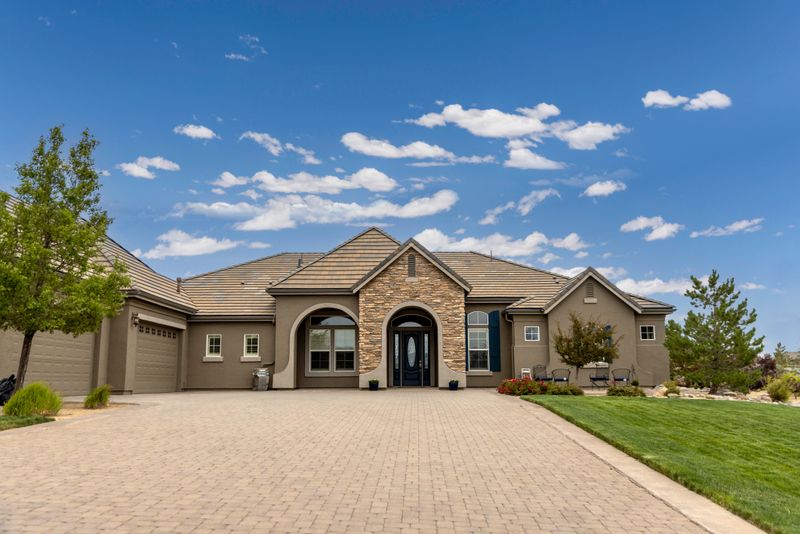 High quality stock photo of the exterior of a home in a residential neighborhood