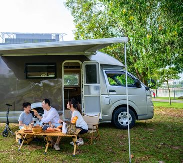 Motorhome under the sky