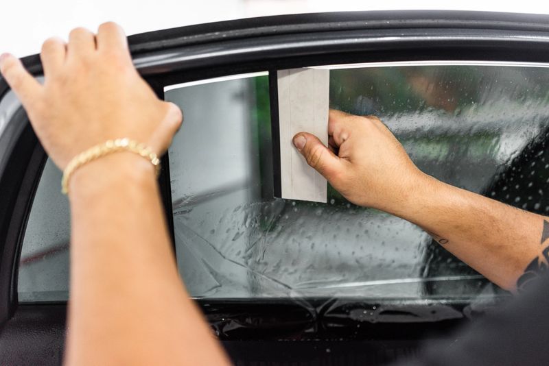 Car window film installation service