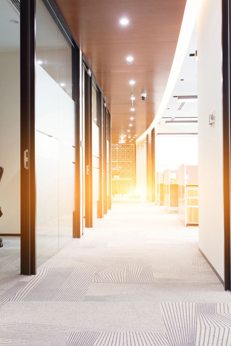 Modern office is an interior corridor