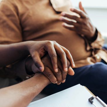 Counselor assisting a client in session.