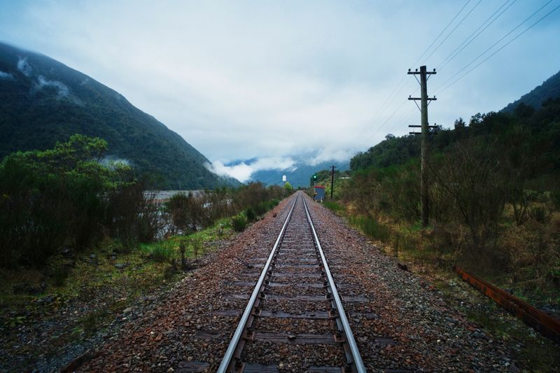 Photo of a railroad in New Zealand.