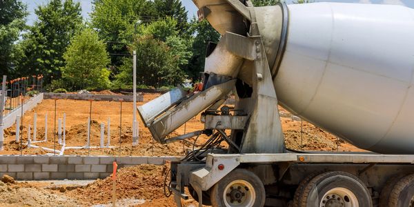 Concrete truck delivery to job site