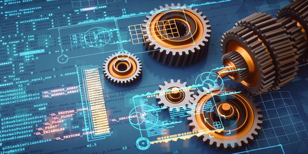 Stock image of gears indicating operational and technology consulting.