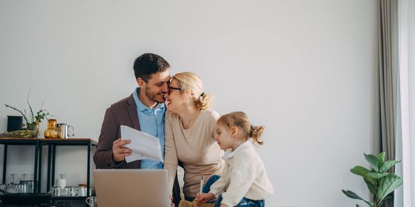 A happy family sharing a moment together at home.