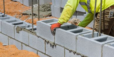 Block wall installation with the help of Picasso Construction Inc.  