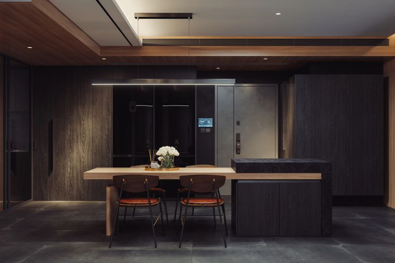 Interior of a luxury modern home with smart automation system.