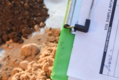 Recording soil sample data on a field sheet