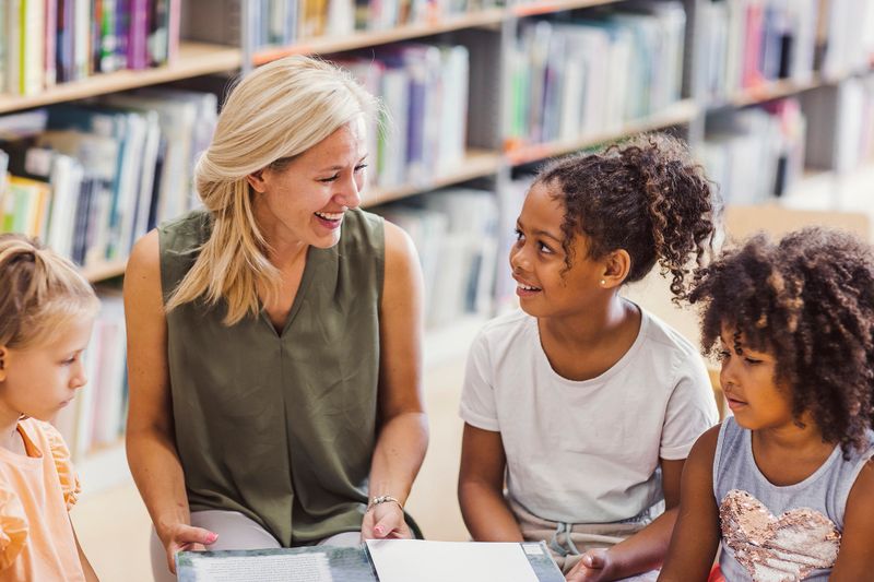 Children visiting the library