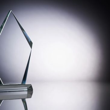 Laser-engraved crystal award