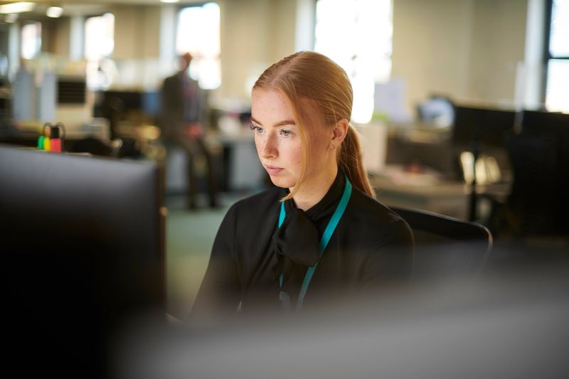 graduate trainee in an office