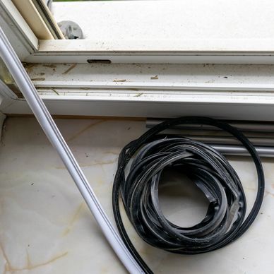 Door seals being replaced