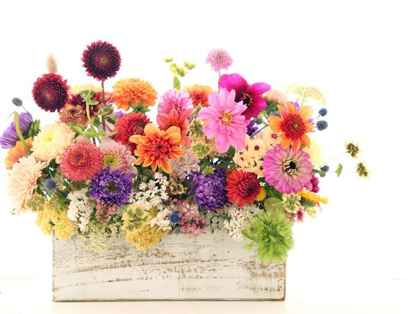 Summer bouquets feature fresh blooms of the season. Offered at Solstice, or anytime before Fall..
