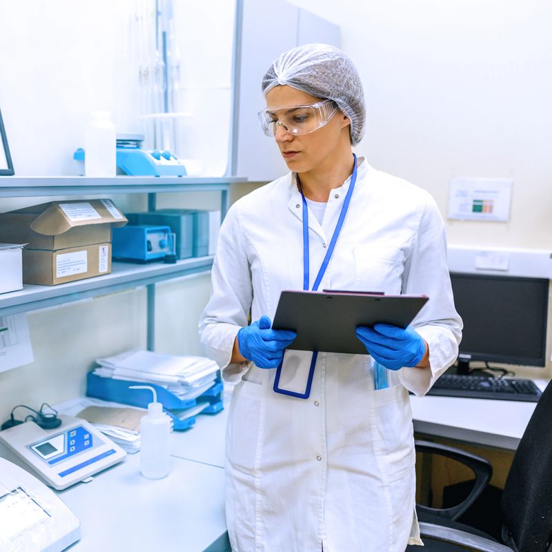 Scientist analyzing sample in the laboratory