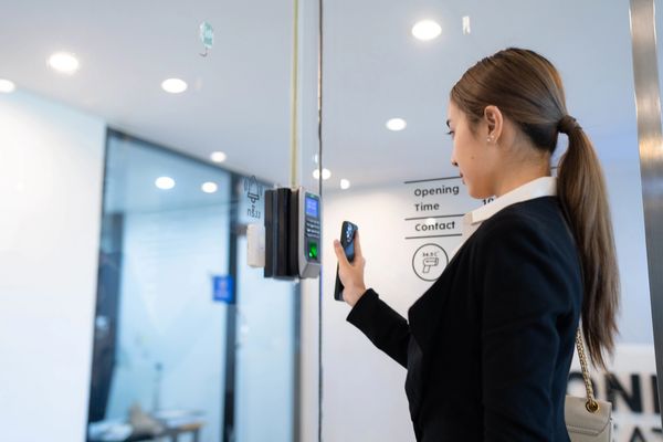A woman uses a smartphone to access an office door with a security keypad.Biometric & Attendance System Brands
ZKTeco – fingerprint, face recognition, RFID attendance systems
Hikvision – biometric time attendance & access control
Suprema – biometric and smart access solutions
Anviz – fingerprint, face, and RFID attendance systems
Matrix – employee time attendance and door access systems
Honeywell – access control and attendance solutions
RONALD JACK – fingerprint and face recognition attendance
Realand – biometric attendance and access control devices
CrossChex – workforce management & attendance systems
Smart Door Lock & Access Control Brands
Samsung SDS – smart door locks and biometric systems
Godrej – electronic and biometric door locks
Dormakaba – smart locks & access control systems
Assa Abloy – door access solutions & security systems
AdvanTech – RFID and smart access control
Security & Integrated Attendance Brands
ZKTeco BioTime – employee attendance & access software
Hikvision iVMS – access control and surveillance integration
Suprema BioStar – workforce and attendance management software
Matrix COSEC – employee management and access control software
ZKTeco biometric attendance Dubai
Hikvision access control Sharjah
Suprema time attendance system UAE
Matrix smart door lock Ajman
biotime software ivms software