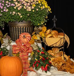 Slices of handcrafted fall pies.