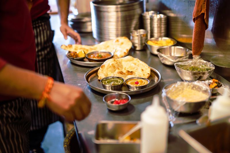Indian curry setting and complete
