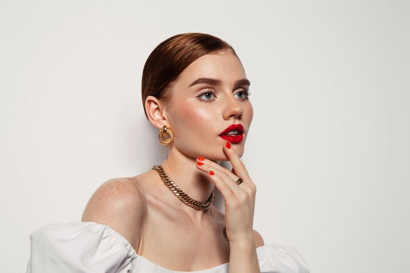 Beautiful emotional woman with bright make-up