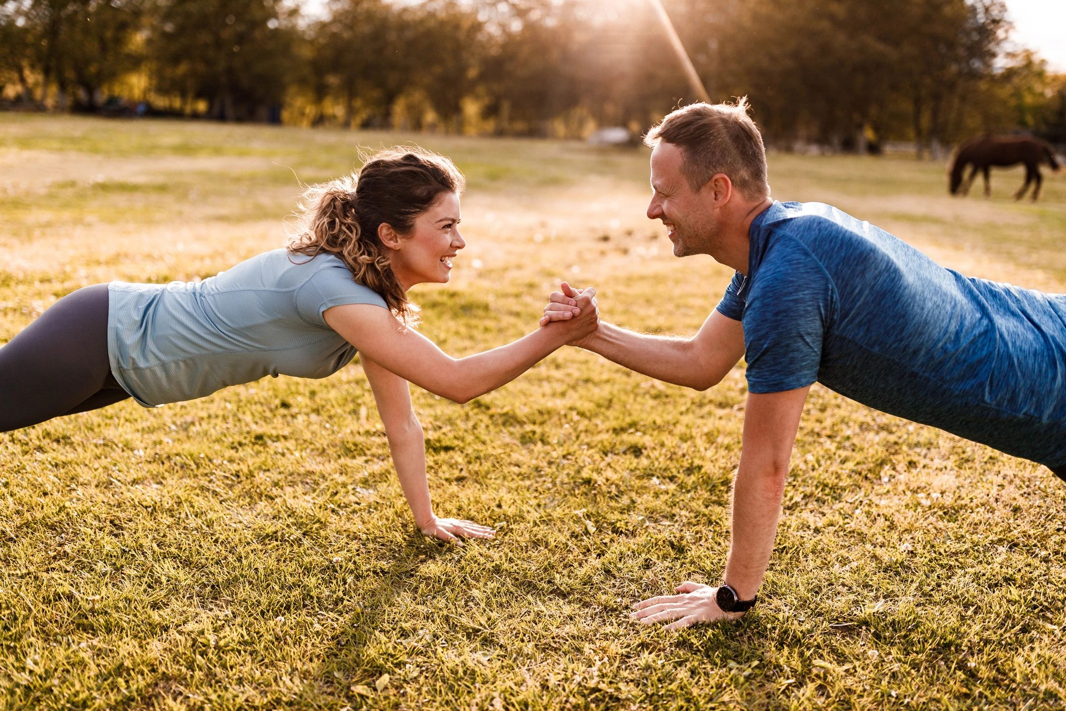 woman and man exercising and have more energy with peptides in owasso at Pathway Health and beauty
