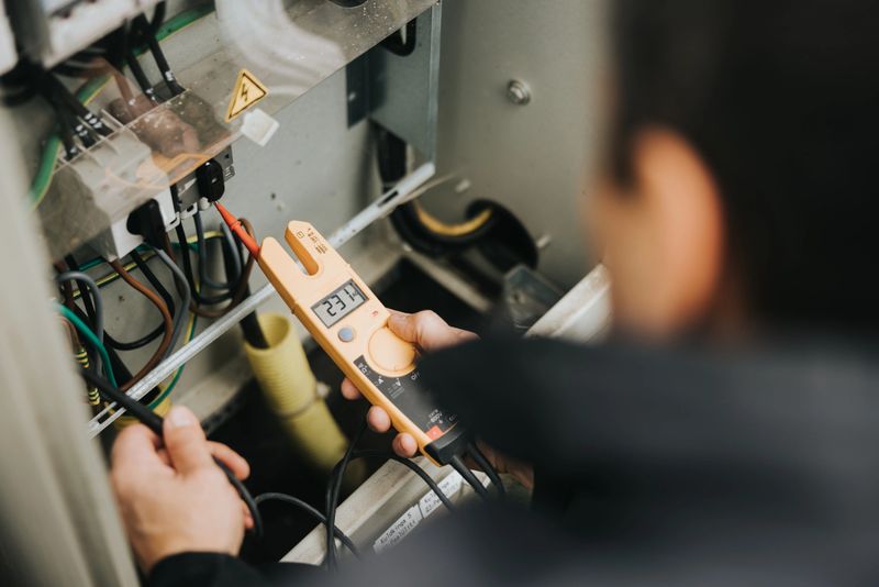 Photo series of a electrician workday
