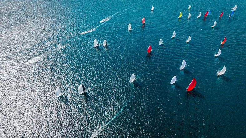 Boats Racing in Antigua‘s premier regatta, Antigua Sailing Week.