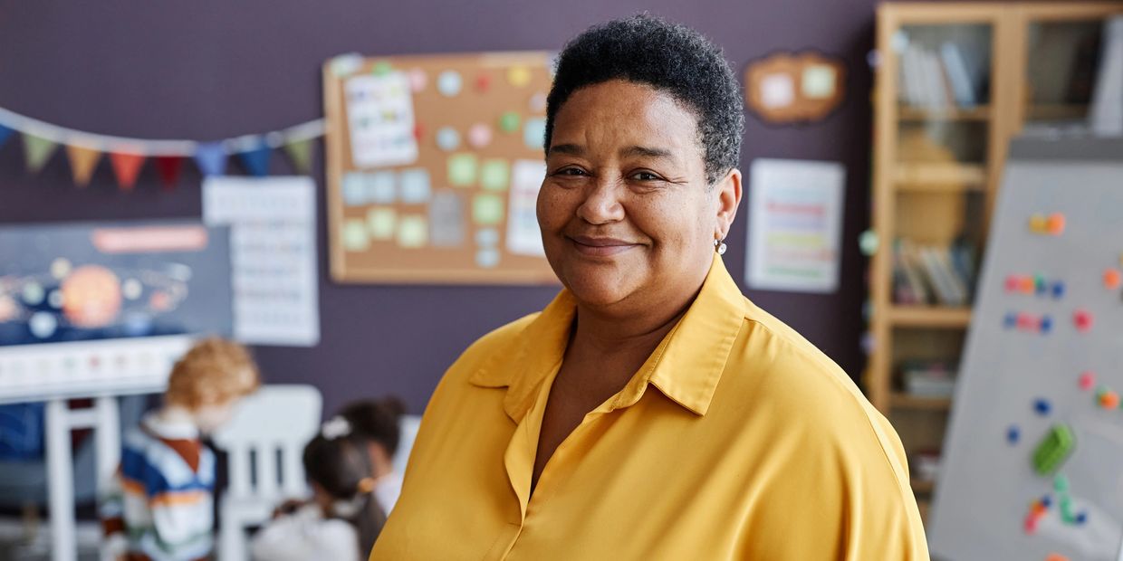 The Early Years Movement | Female School Headteacher in an Early Years Nursery classroom 