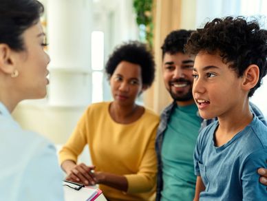 A family during a therapy session