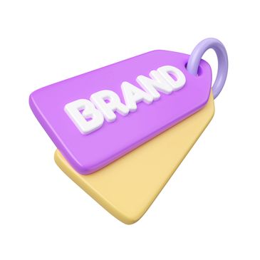Purple and yellow brand tags.