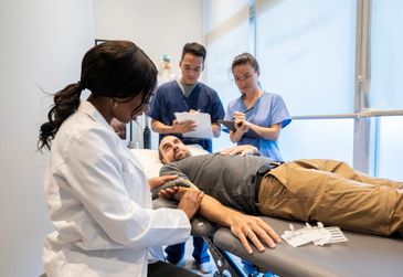 Blood draw procedure at your location.