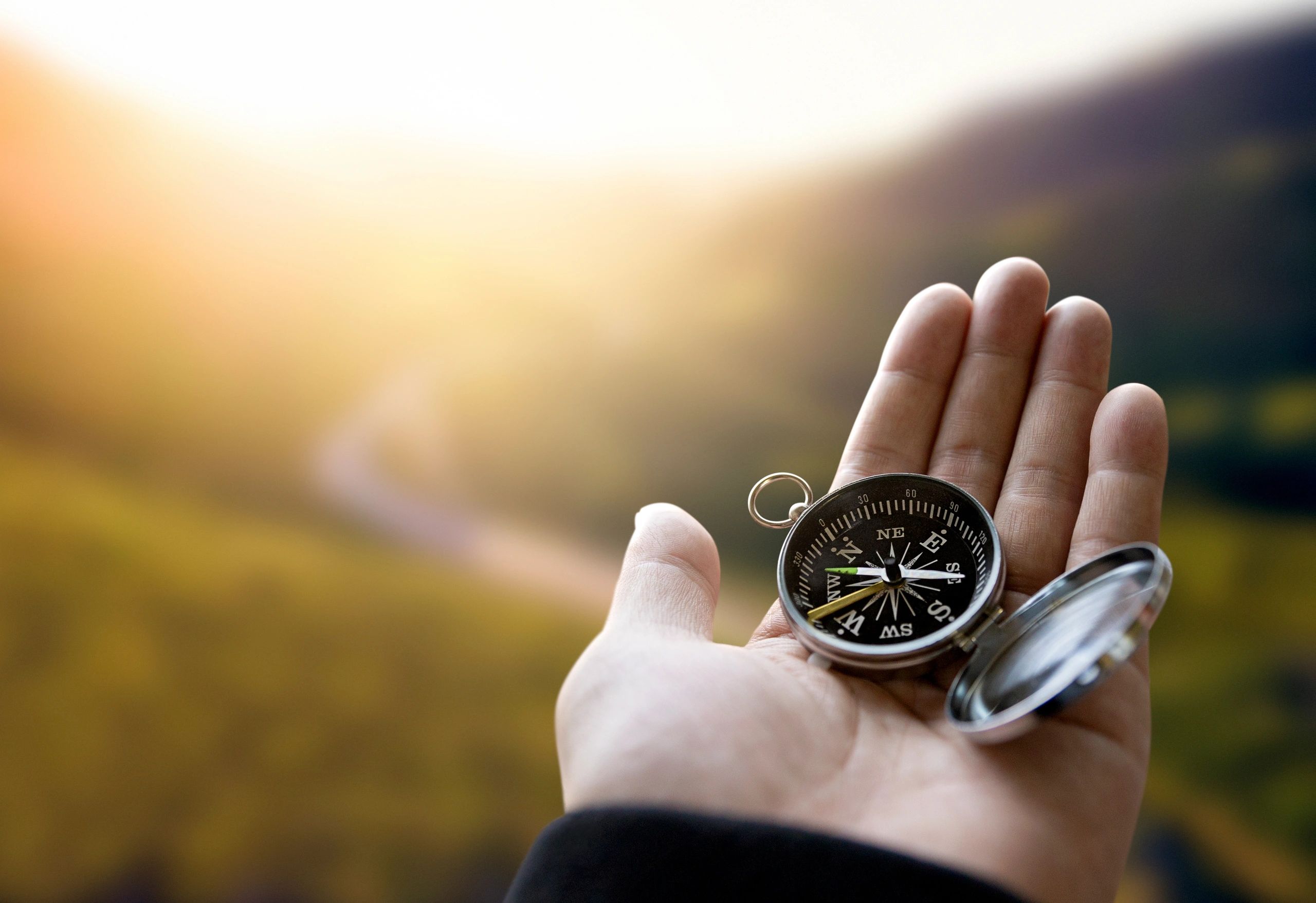 Compass symbolizing guidance & purpose, reflecting principles for living, harmony, & sustainability.