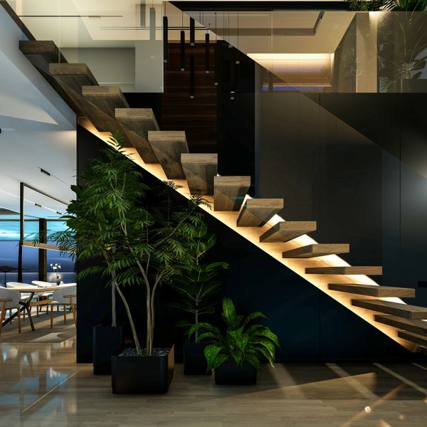 Interior design con Aziende specializzate. Bellissima scala interna in materiali pregiati