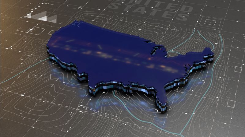 America Map, Abstract, Futuristic, Digital, Tech, Network, Pixelate 3D Earth World Map Background