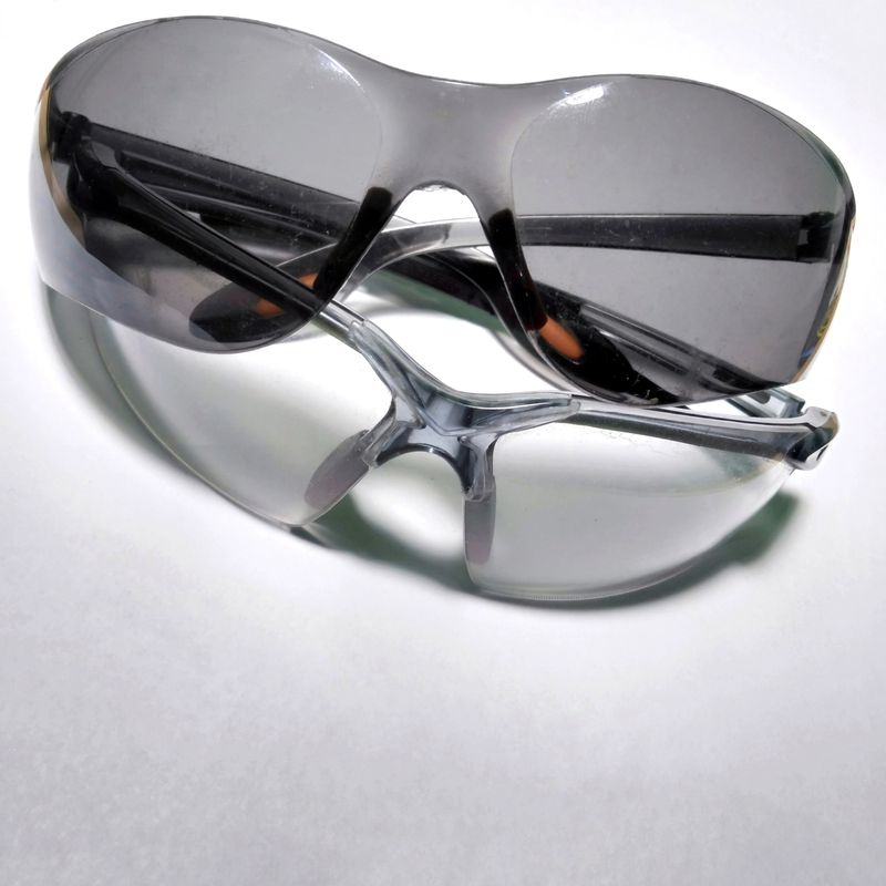 Black and clear safety goggles