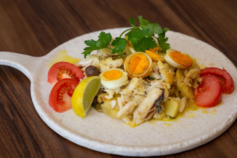 The "Bacalhau a Gomes de Sa" is a typical recipe from Braga, Portugal.
