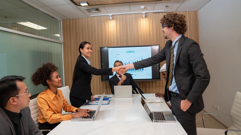 Multiracial business people having meeting and brainstorming discussed about work in conference room in the creative office.