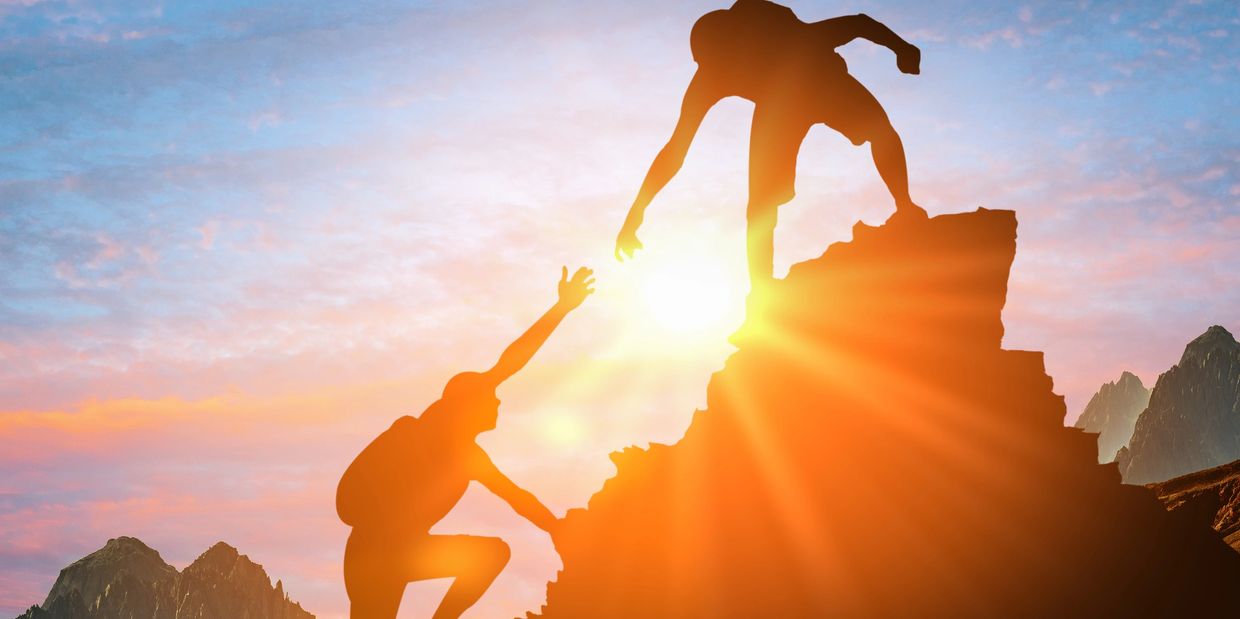 Offering a helping hand.