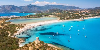 a Beach area along the coast of the island Sardinia in Italy