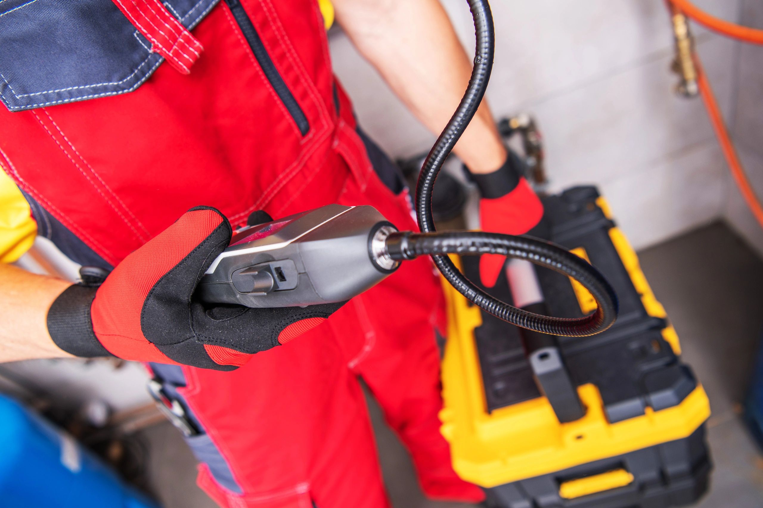 Leak detection technician working on a home in Danville, CA