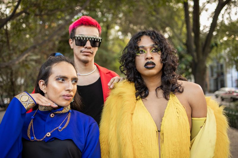 Portrait of modern LGBTQ people ready for a party