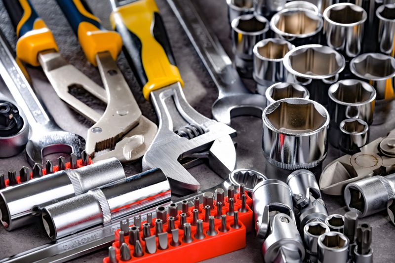 Composition with a variety of metal tools.
