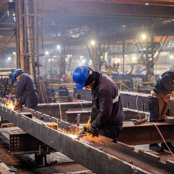 High quality industrial fabrication work showcasing precision engineering, structural strength.