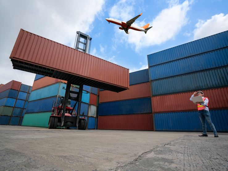 Containers + plane