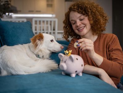 WOMAN AND DOG