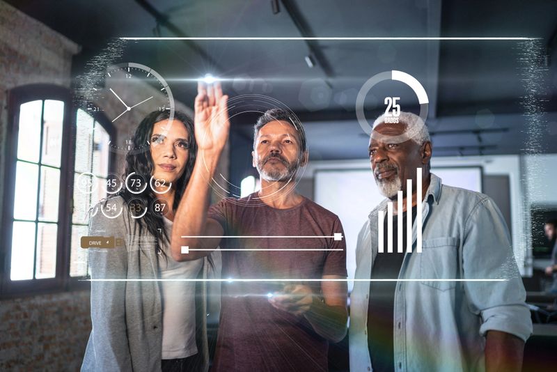 Coworkers using an augmented reality device