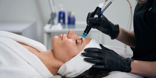 Close-up of Hydrafacial cleansing and exfoliation at Royal Med Spa Goodyear AZ.