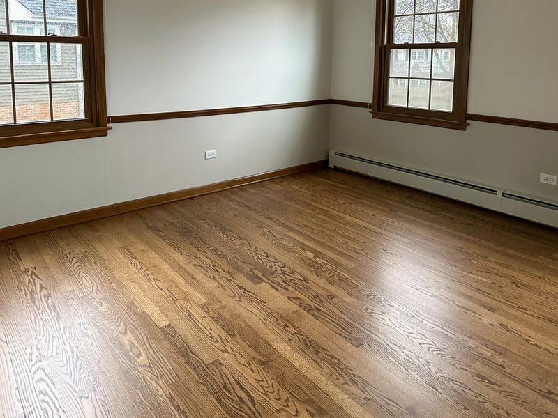 Newly refinished hardwood floor
